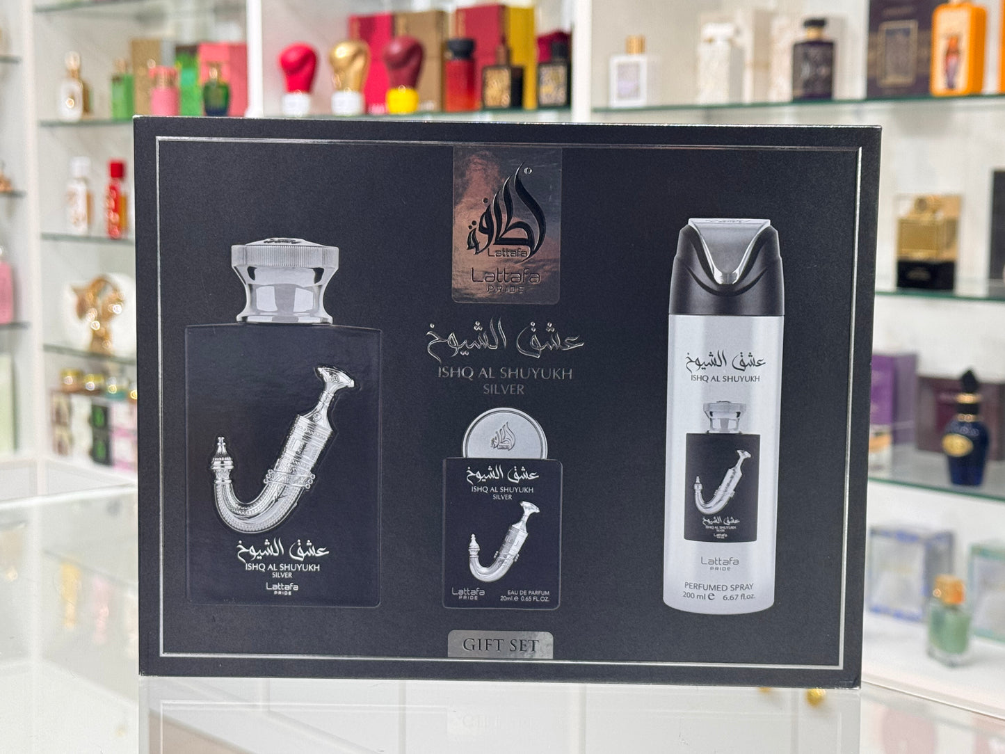 Set Regalo Ishq Al Shuyukh Silver Lattafa Pride