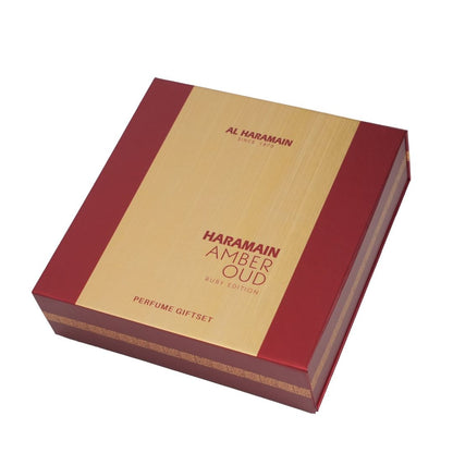 Set Regalo Haramain Amber Oud Ruby Edition Perfume