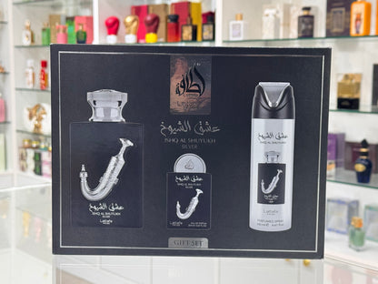 Set Regalo Ishq Al Shuyukh Silver Lattafa Pride