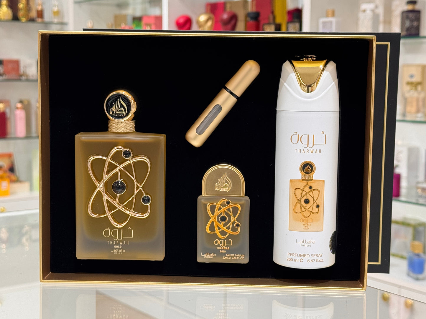 Set Regalo Tharwah Gold Lattafa Pride