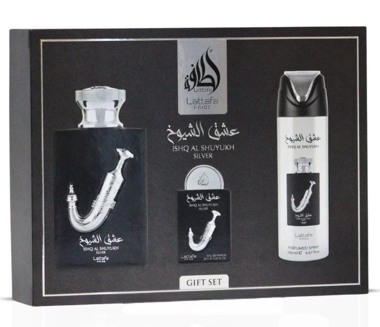Set Regalo Ishq Al Shuyukh Silver Lattafa Pride