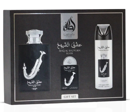 Set Regalo Ishq Al Shuyukh Silver Lattafa Pride