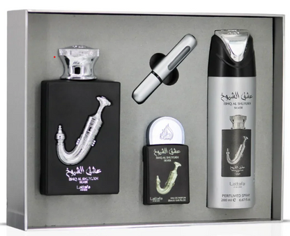 Set Regalo Ishq Al Shuyukh Silver Lattafa Pride