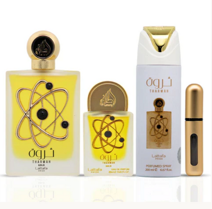 Set Regalo Tharwah Gold Lattafa Pride